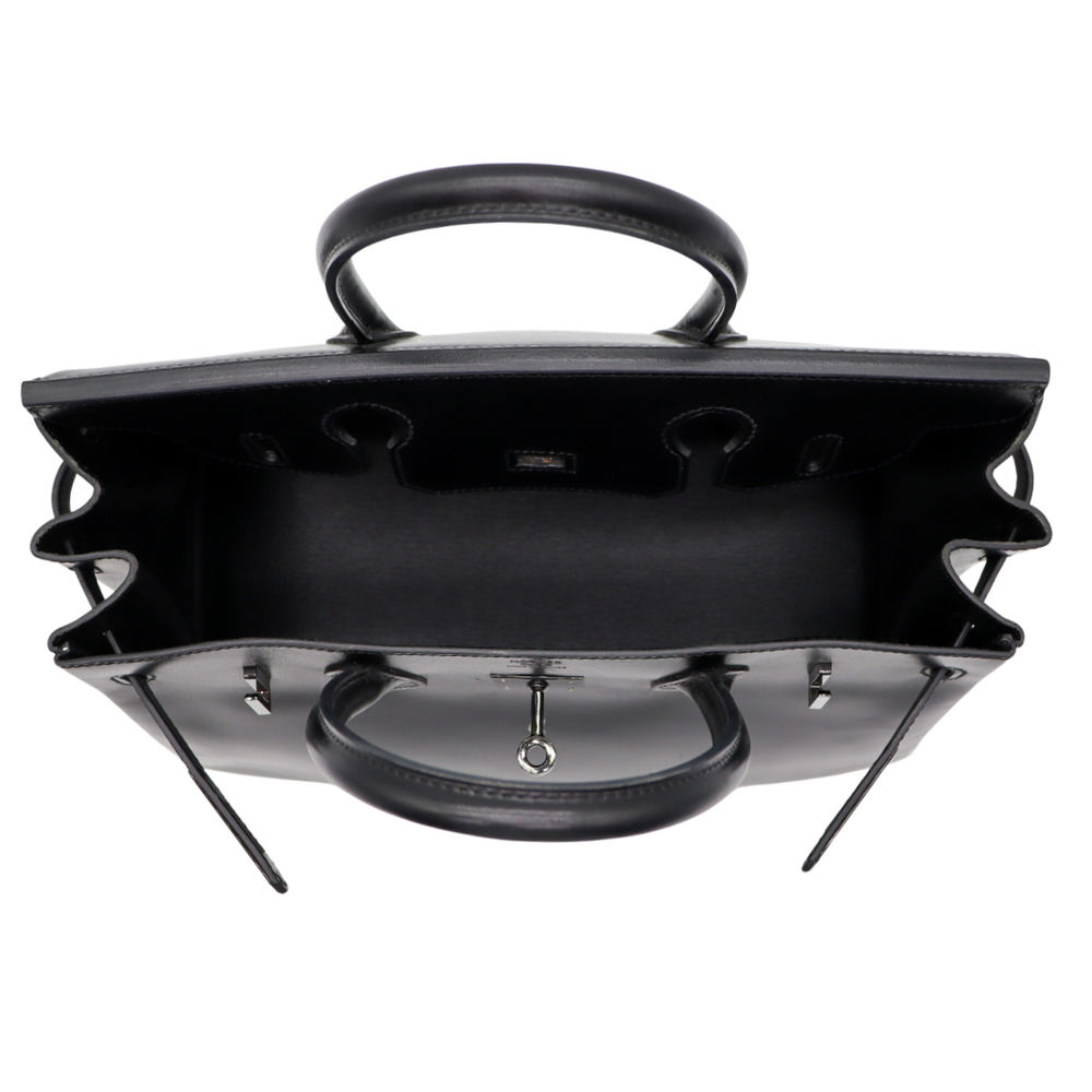 Hermès 30cm Birkin So Black Box Calf Leather Ruthenium Hardware