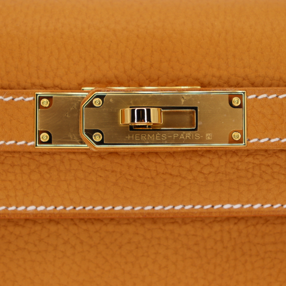 Hermès 28cm Kelly Sellier Natural Sable Gold Hardware – Privé Porter