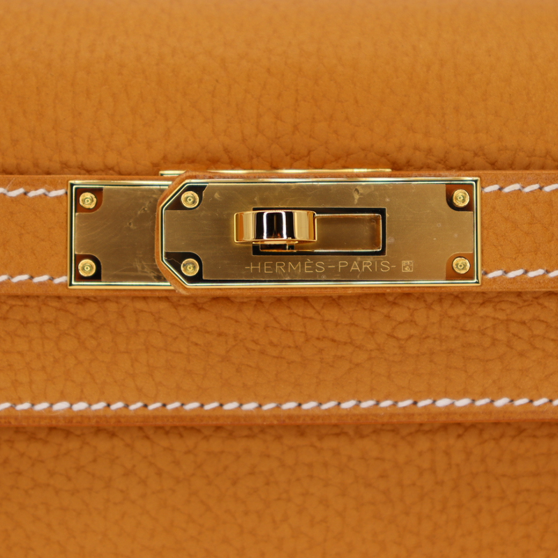 Hermès 28cm Kelly Sellier Natural Sable Gold Hardware