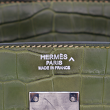 Hermès 30cm Birkin Canopee Matte Porosus Crocodile Palladium Hardware