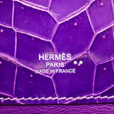 Hermès Kelly Cut Ultraviolet Shiny Niloticus Crocodile Palladium Hardware