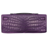 Hermès Kelly Cut Amethyst Matte Alligator Palladium Hardware