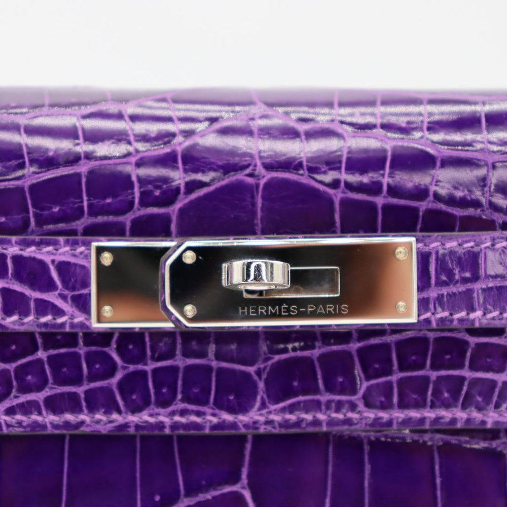 Hermès 28cm Kelly Sellier Ultraviolet Shiny Niloticus Crocodile Hermès 28cm Kelly Sellier Ultraviolet Shiny Niloticus Crocodile