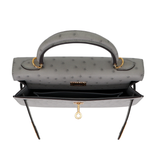 Hermès 25cm Kelly Sellier Bleu Glacier Ostrich Leather Gold Hardware