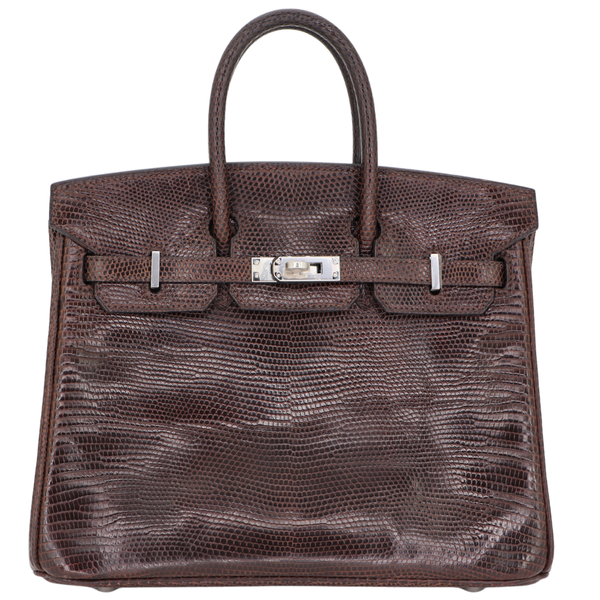 Hermès 25cm Birkin Ebene Lizard Palladium Hardware – Privé Porter
