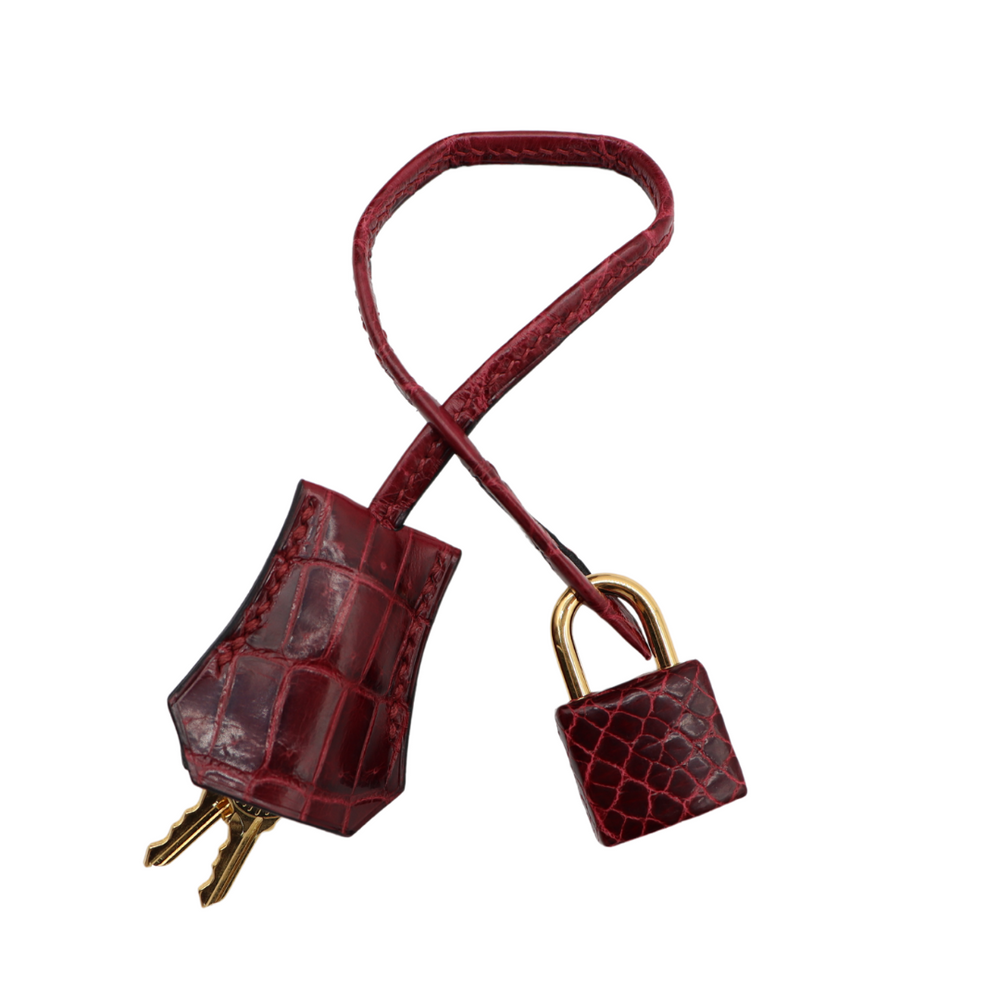 Hermès 30cm Birkin Bordeaux Shiny Niloticus Crocodile Gold