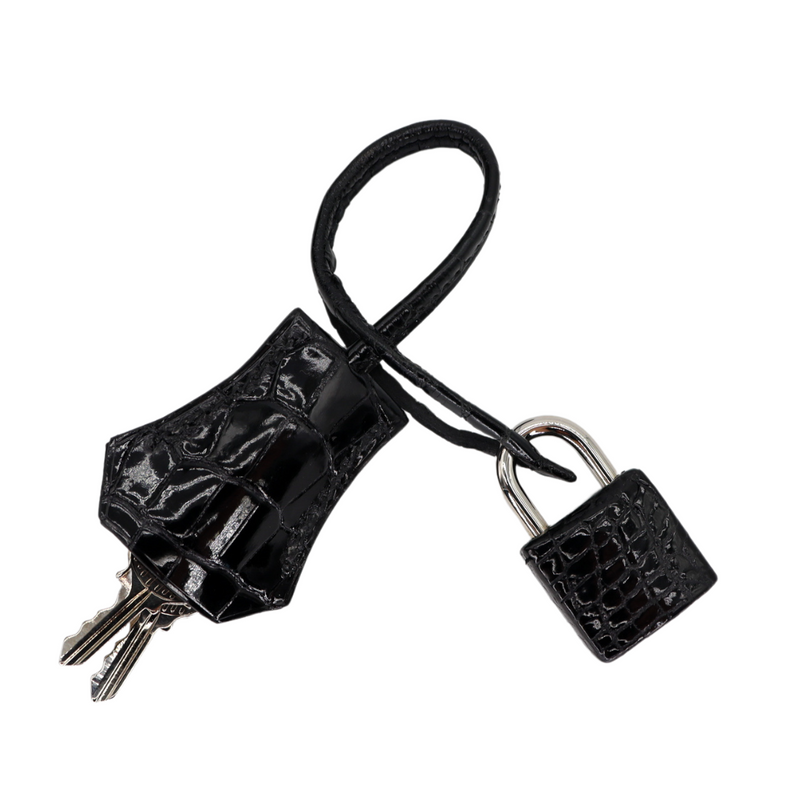 Hermès 25cm Birkin Black Shiny Porosus Crocodile Palladium Hardware