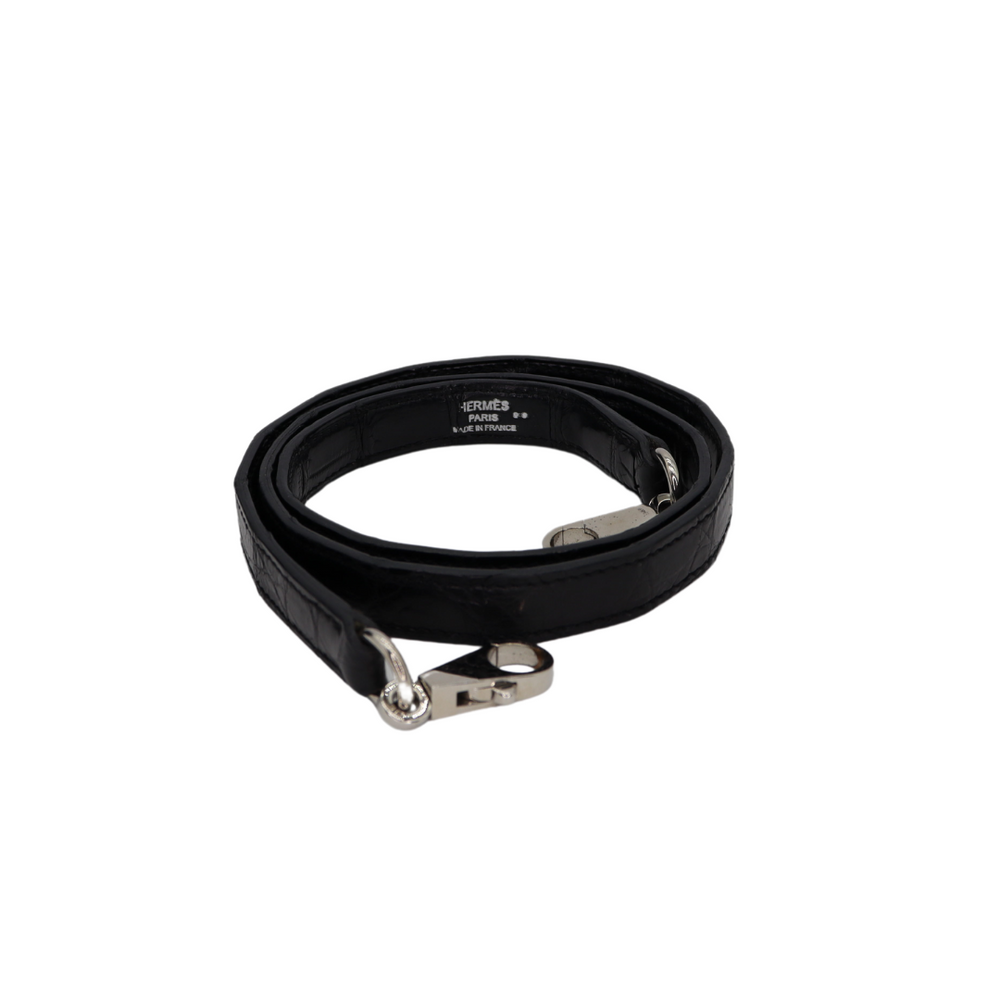 Hermès 28cm Kelly Retourne Black Matte Niloticus Crocodile