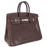 Hermès 25cm Birkin Ebene Lizard Palladium Hardware