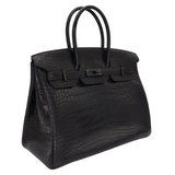 Hermès 35cm Birkin So Black Matte Alligator