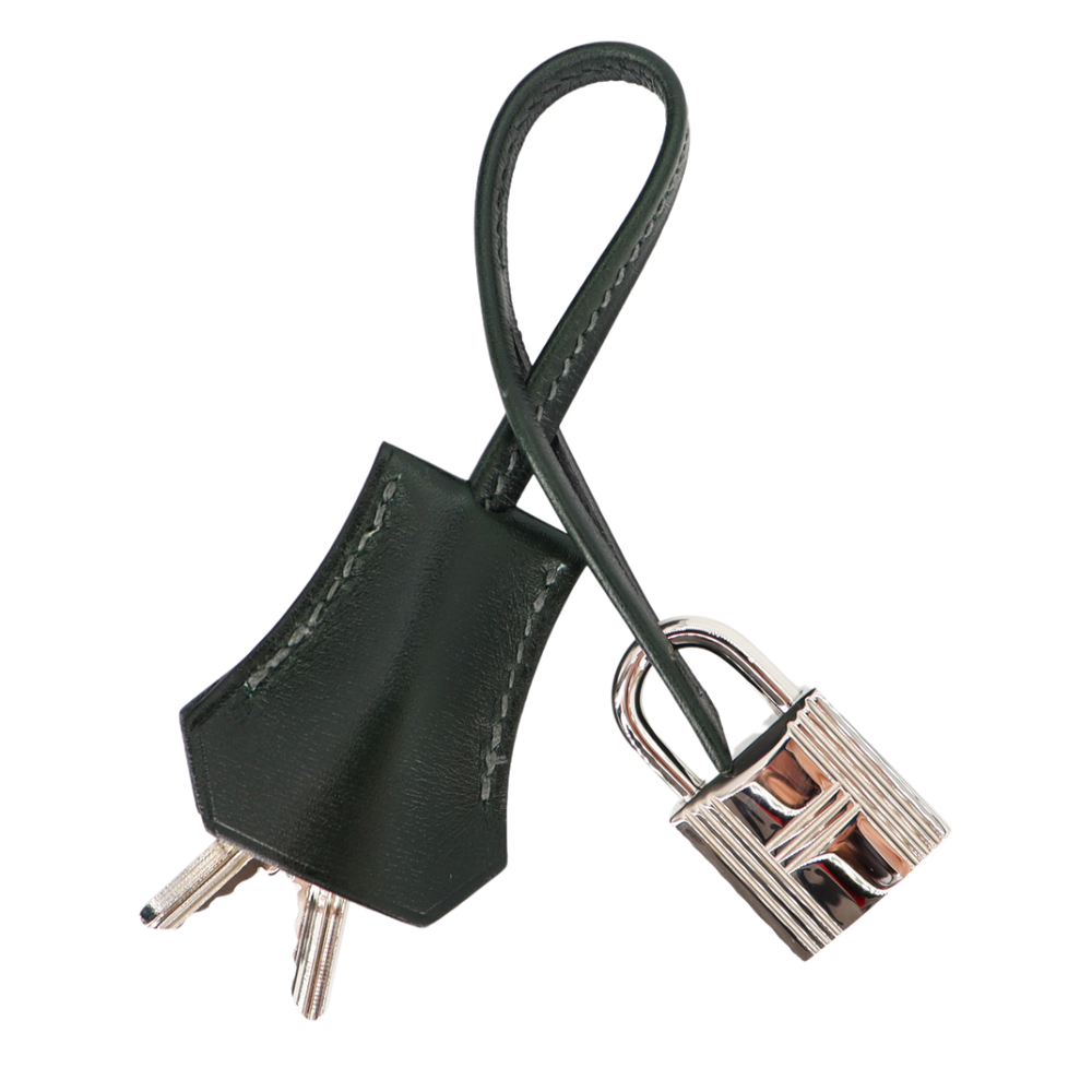 Hermès 25cm Kelly Sellier Vert Fonce Box Calf Leather Palladium Hermès 25cm Kelly Sellier Vert Fonce Box Calf Leather Palladium