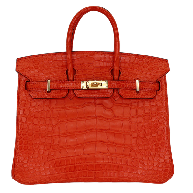 Hermès 25cm Birkin Chai Matte Alligator Gold Hardware exclusive at Hermès 25cm Birkin Chai Matte Alligator Gold Hardware exclusive at