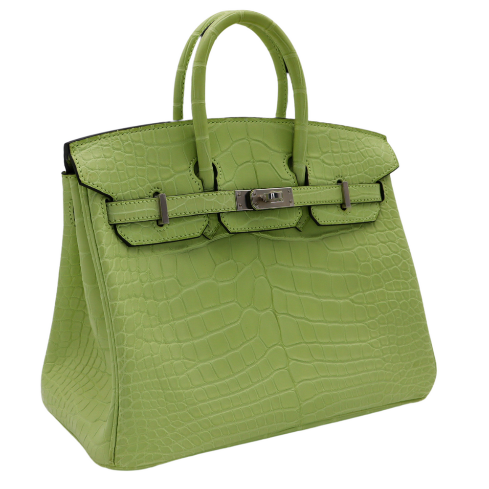 Hermès 25cm Birkin Jaune Bourgeon Matte Alligator Palladium