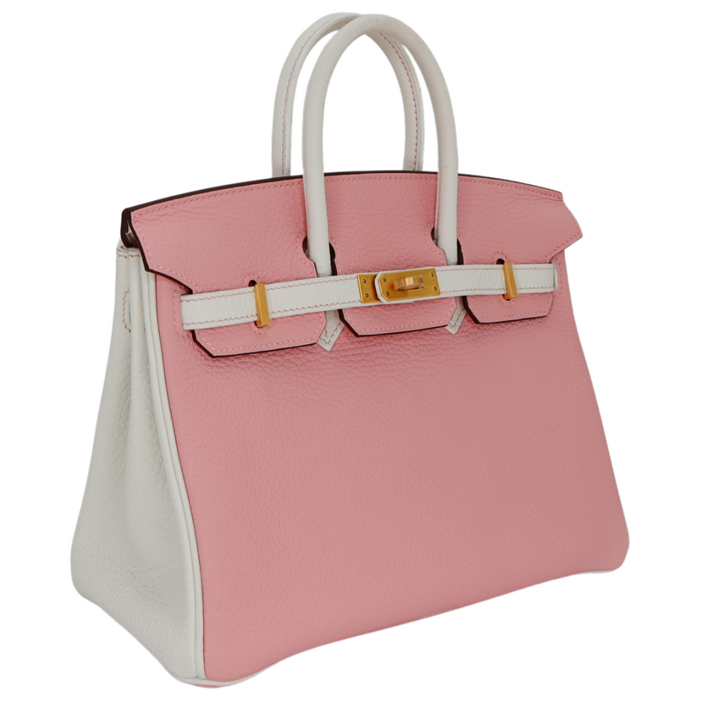 Hermès 25cm Birkin Sakura/White Clemence Leather Gold Hardware Hermès 25cm Birkin Sakura/White Clemence Leather Gold Hardware