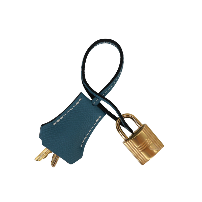 Hermès 25cm Kelly Sellier Bleu Jean Epsom Leather Gold Hardware