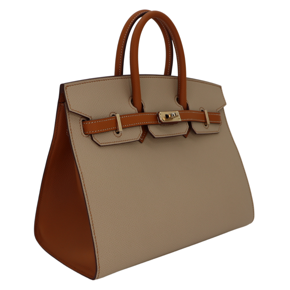 HERMES エルメス　スキッパーポロ　ボーダー　Vネック　イタリア製 Hermès 25cm Birkin Sellier HSS Trench/Gold Epsom Leather