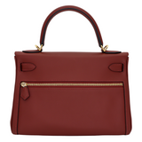 Hermès 28cm Kelly Lakis Rouge H Swift Leather Gold Hardware