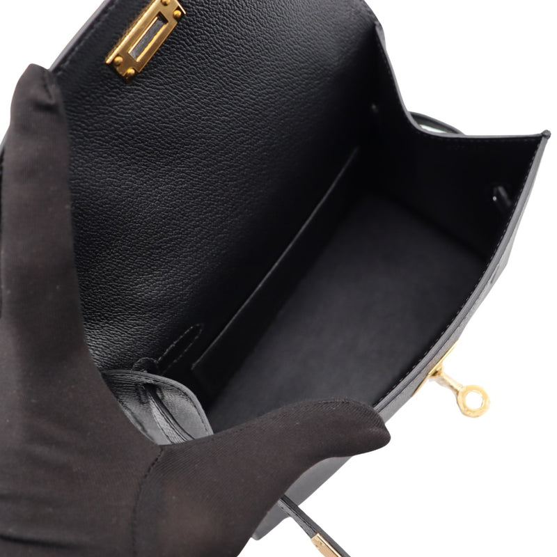 Hermès Kelly en Desordre Black Epsom Leather Gold Hardware