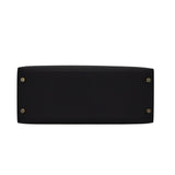 Herm�s 28cm Kelly Sellier Black Epsom Leather Gold Hardware