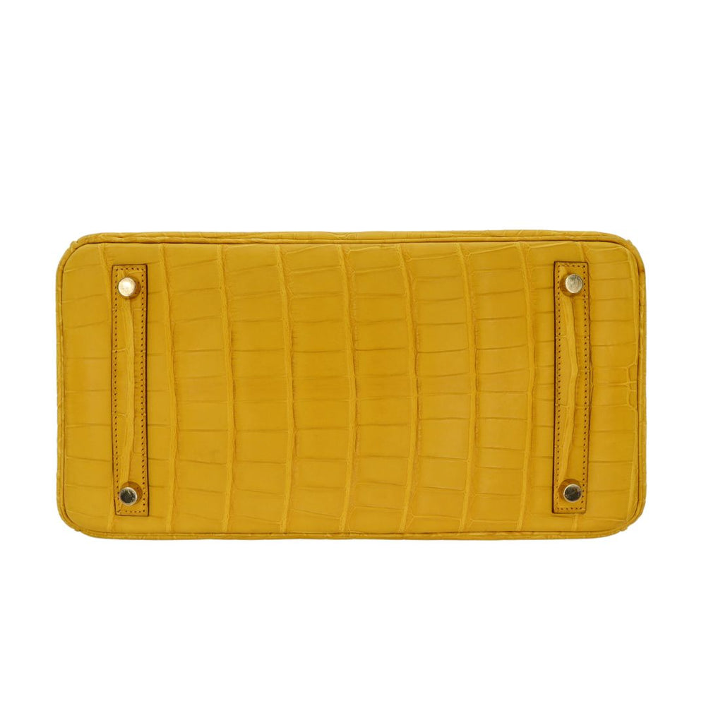 Hermès 30cm Birkin Ambre Matte Alligator Gold Hardware – Privé Porter