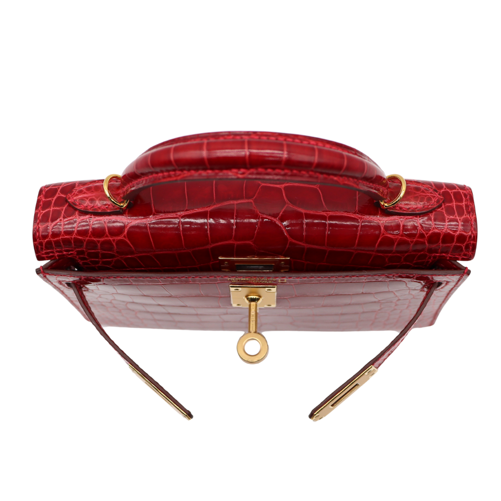 Hermès Kelly II Sellier Mini Rose Pop Chevre Leather PHW exclusive