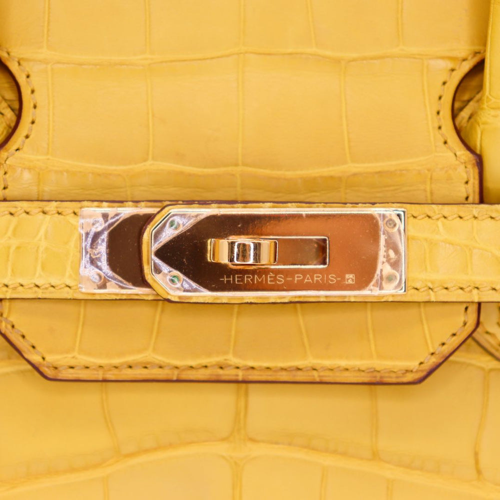 Hermès 30cm Birkin Ambre Matte Alligator Gold Hardware – Privé Porter