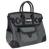 Hermès 25cm Birkin Cargo Vert Mangrove Toile/Swift Leather Palladium Hardware