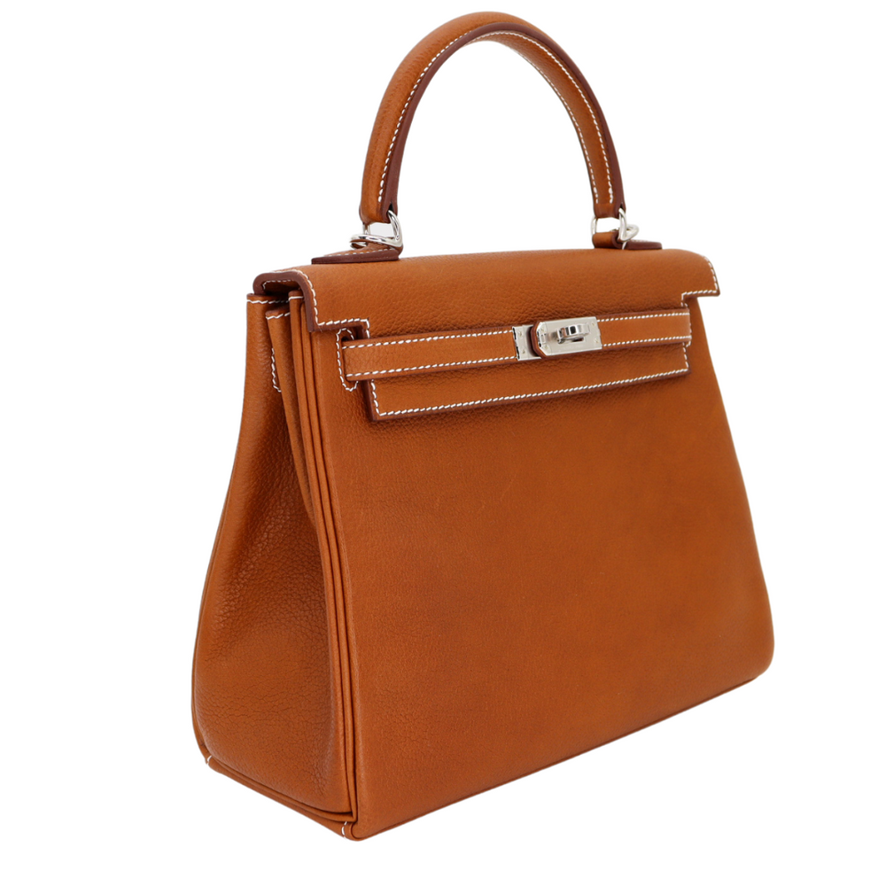 HERMES バレニア 2025set Hermès 25cm Kelly Retourne Fauve Barenia Faubourg Leather