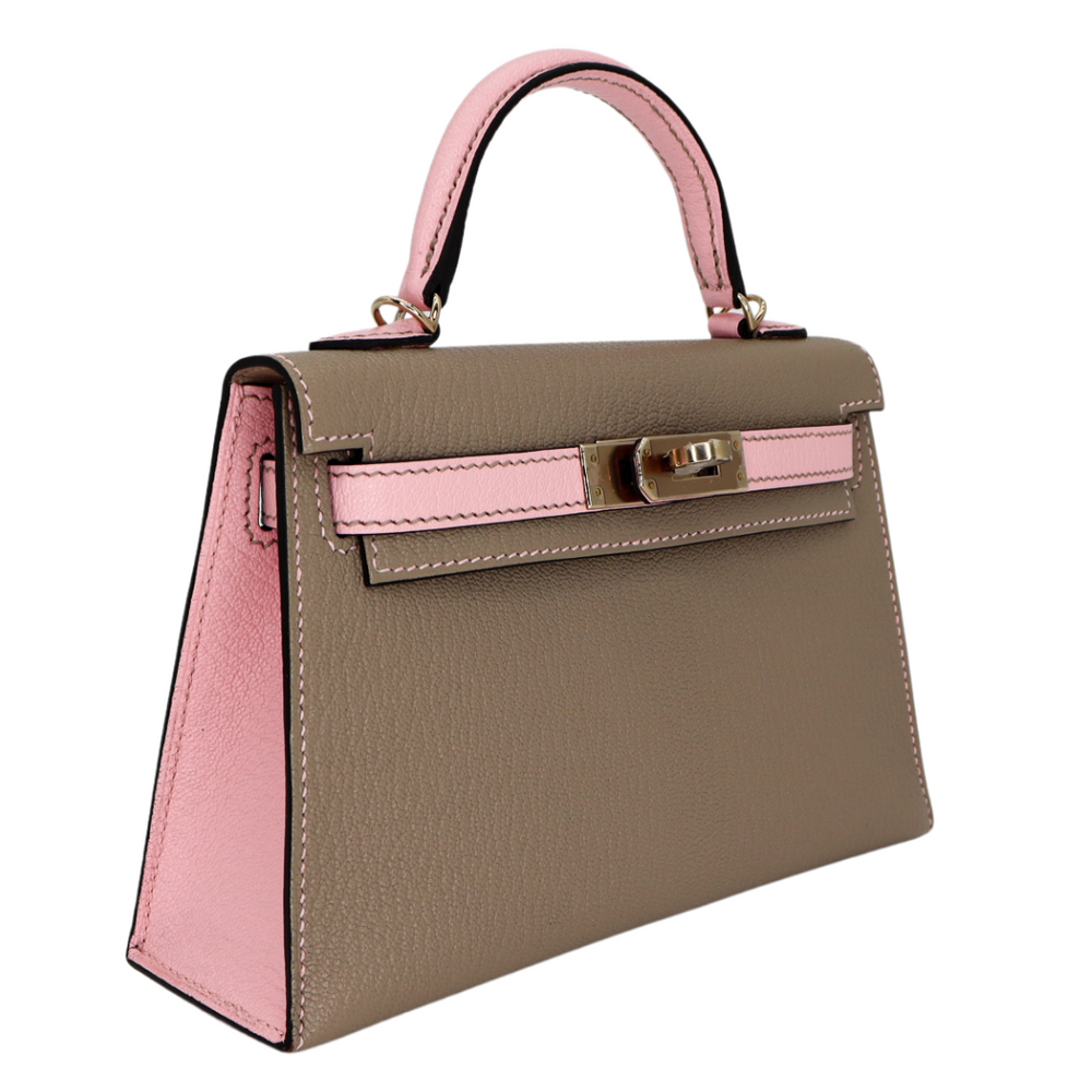Hermès Kelly II Sellier Mini HSS Rose Sakura/ Nata Chevre Leather