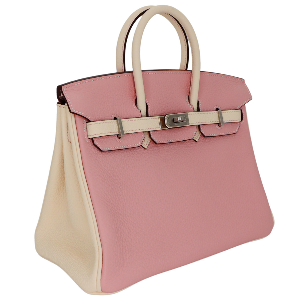 Hermès 25cm Birkin HSS White Clemence Leather Palladium Hardware