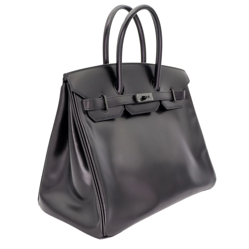 Hermès 35cm Birkin So Black Matte Black Box Calf Black Hardware