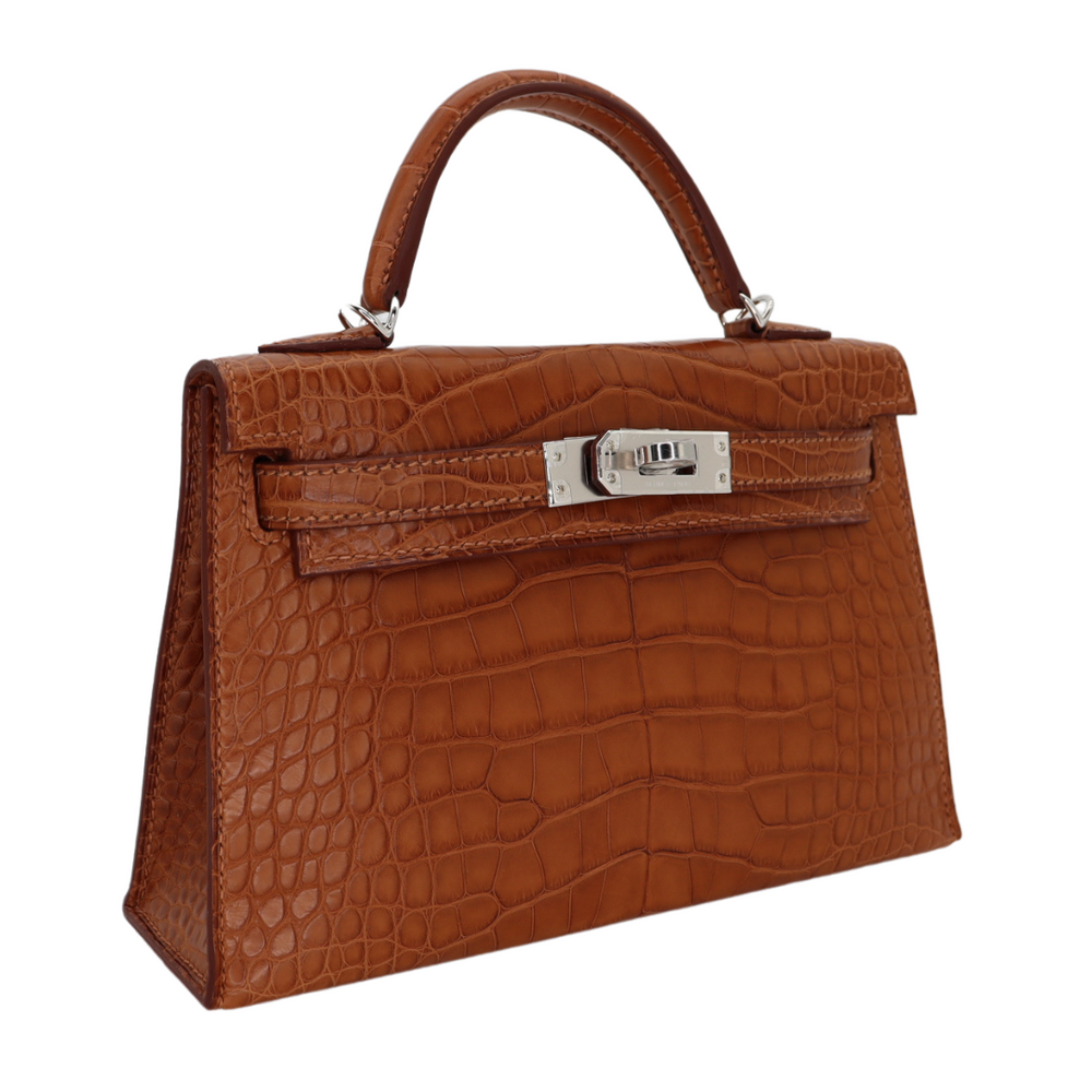 Hermès Kelly II Sellier Mini Vert Cypress Matte Alligator Gold