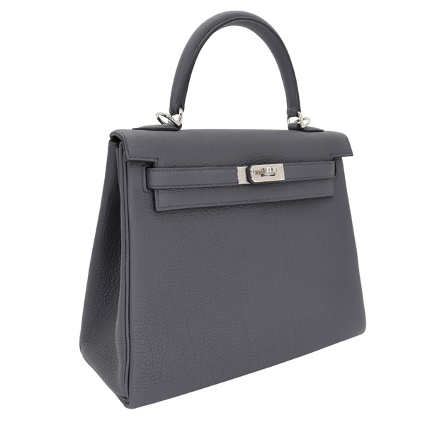 Hermès 25cm Kelly Retourne Gris Misty Togo Leather Palladium Hardware