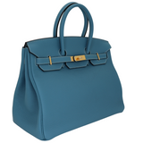 Hermès 35cm Birkin Bleu Jean Togo Leather Gold Hardware