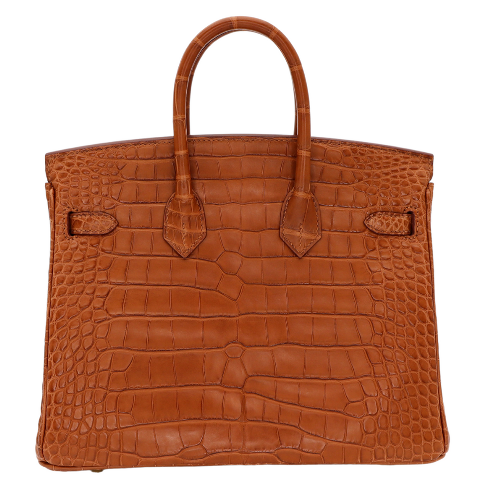 Hermès 25cm Birkin Gold Matte Alligator Gold Hardware – Privé Porter Hermès 25cm Birkin Gold Matte Alligator Gold Hardware – Privé Porter