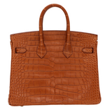 Hermès 25cm Birkin Gold Matte Alligator Gold Hardware