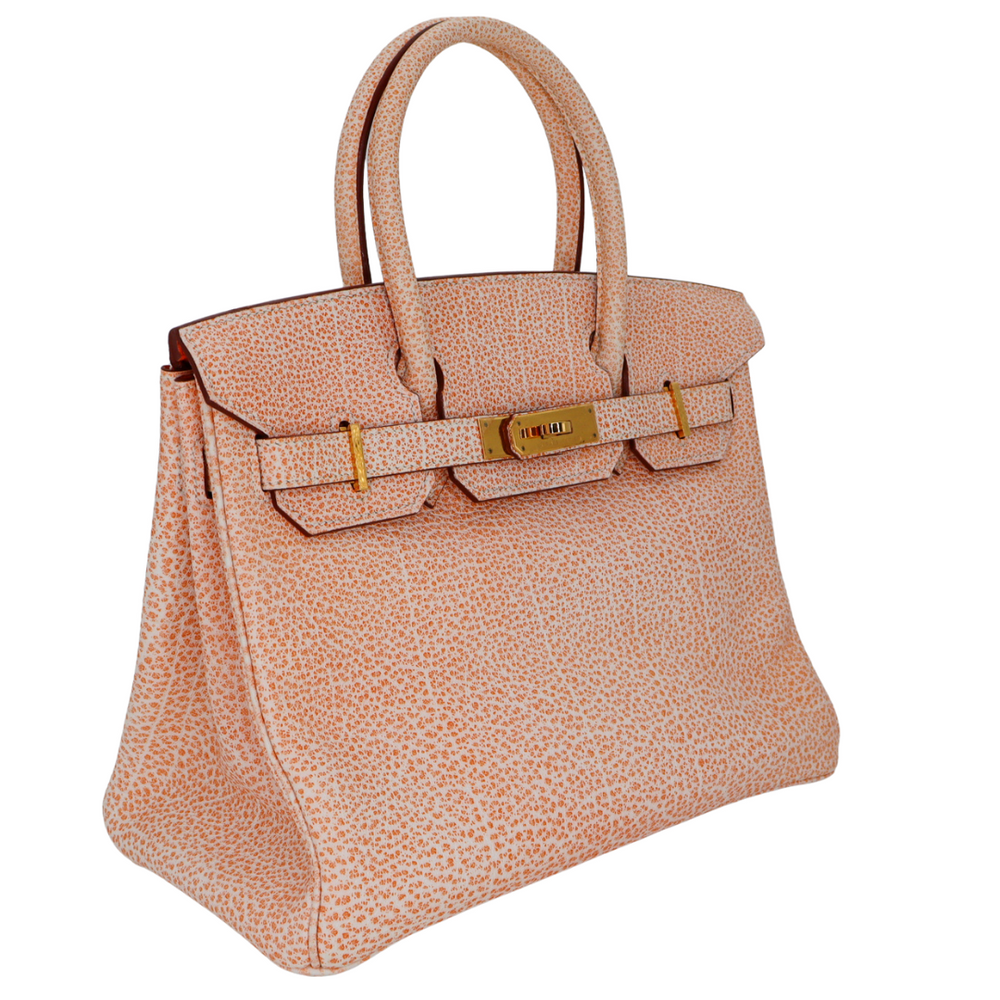 Hermès 30cm Birkin Black Dalmatian Buffalo Leather Palladium