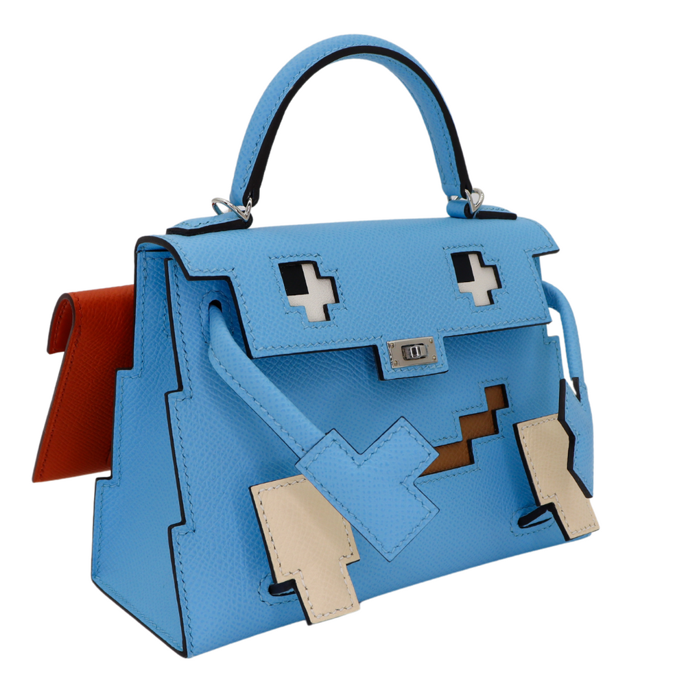 Hermès Kelly Doll Picto Celeste Epsom Leather Palladium Hardware Hermès Kelly Doll Picto Celeste Epsom Leather Palladium Hardware