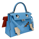 Hermès Kelly Doll Picto Celeste Epsom Leather Palladium Hardware