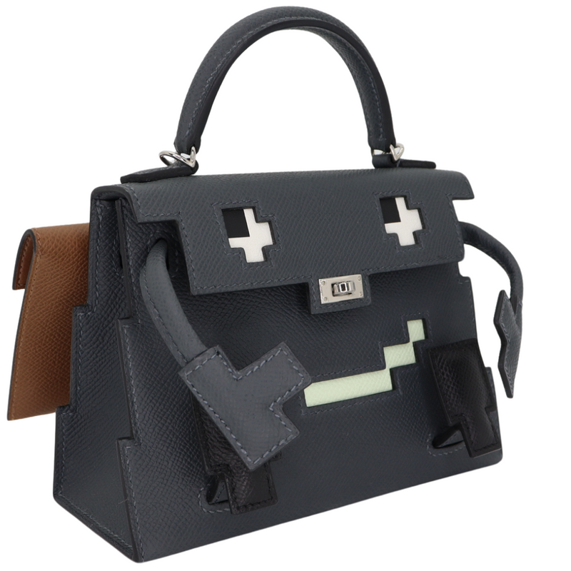 Hermès Kelly Doll Picto Gris Misty Epsom Leather Palladium Hardware