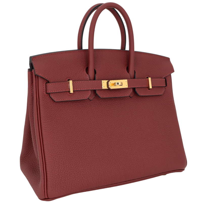 Hermès 25cm Birkin Rouge H Togo Leather Gold Hardware