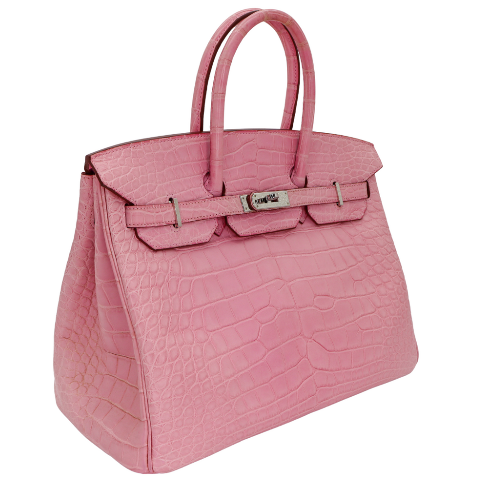 Hermès 35cm Birkin Bubblegum Matte Alligator Palladium Hardware Hermès 35cm Birkin Bubblegum Matte Alligator Palladium Hardware