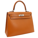Hermès 25cm Kelly Sellier Naturel Sable Butler Leather Palladium Hardware
