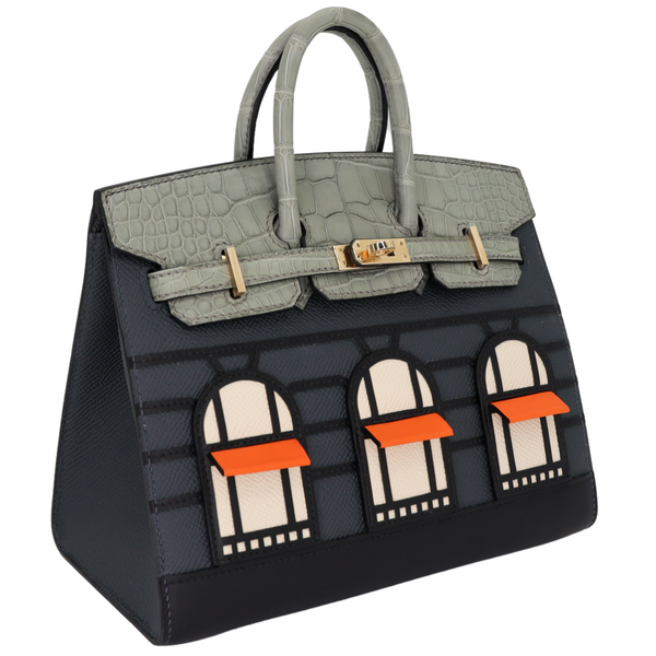 Hermès 20cm Birkin Sellier Faubourg House Rainy Day Jour de Pluie Permabrass Hardware