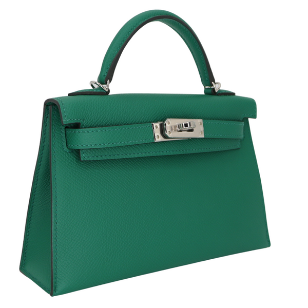 Hermès Kelly II Sellier Mini Vert Vertigo Epsom Palladium Hardware