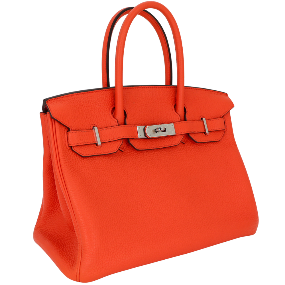 Hermès 30cm Birkin Verso Orange Poppy Clemence Leather Palladium