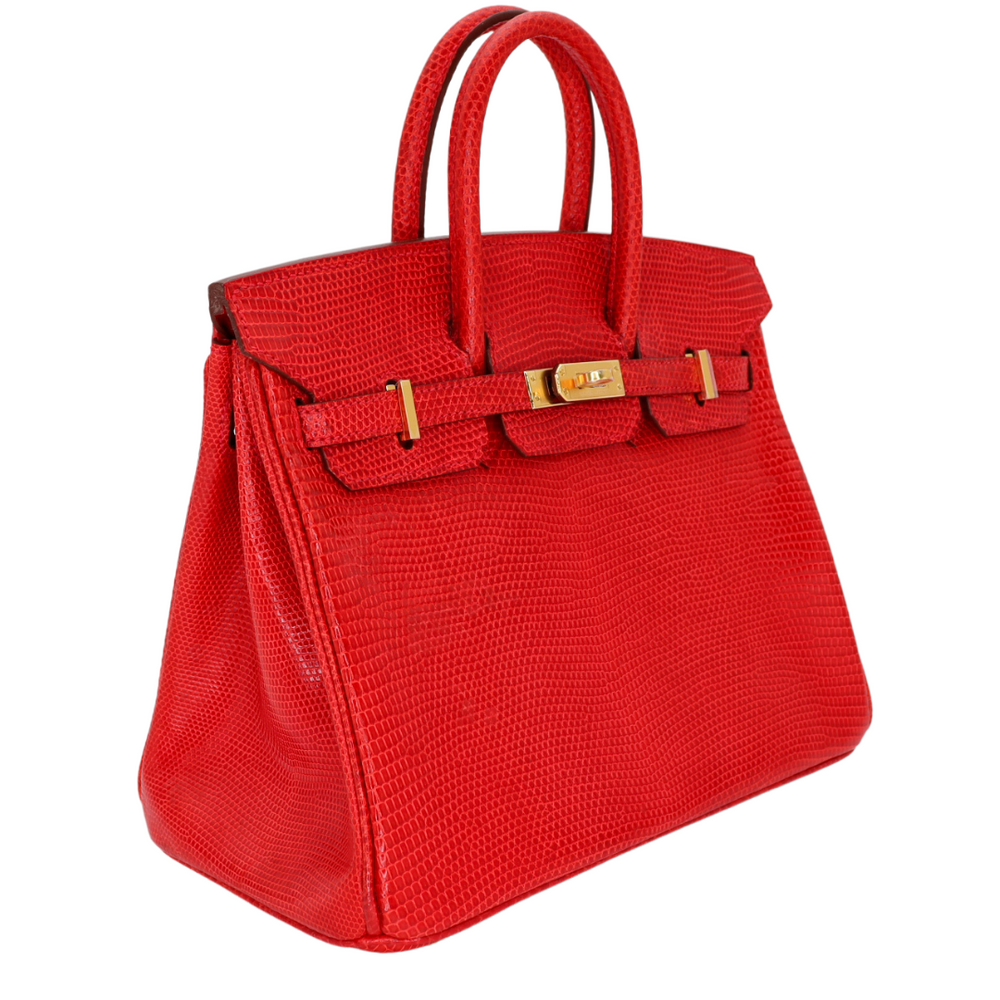 Hermès 25cm Birkin Rouge Exotic Lizard Gold Hardware – Privé Porter