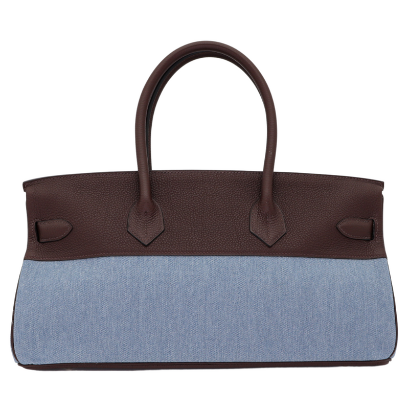 Hermès 42cm Shoulder Birkin Denim Palladium Hardware