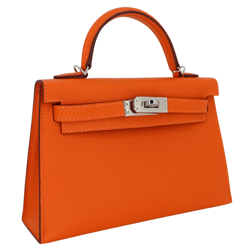 Hermès Kelly II Sellier Mini Orange Epsom Leather Palladium Hardware