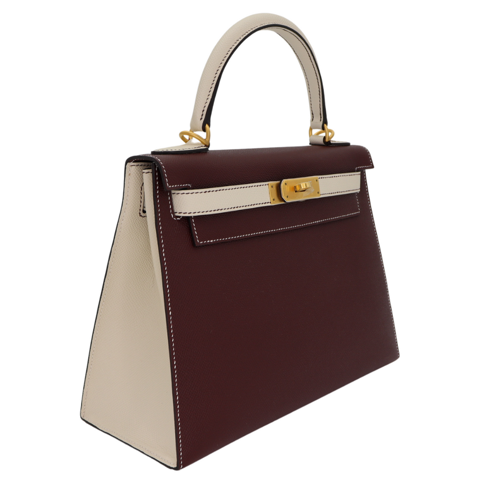 Hermès 28cm Kelly Sellier Bordeaux Epsom Leather Gold Hardware